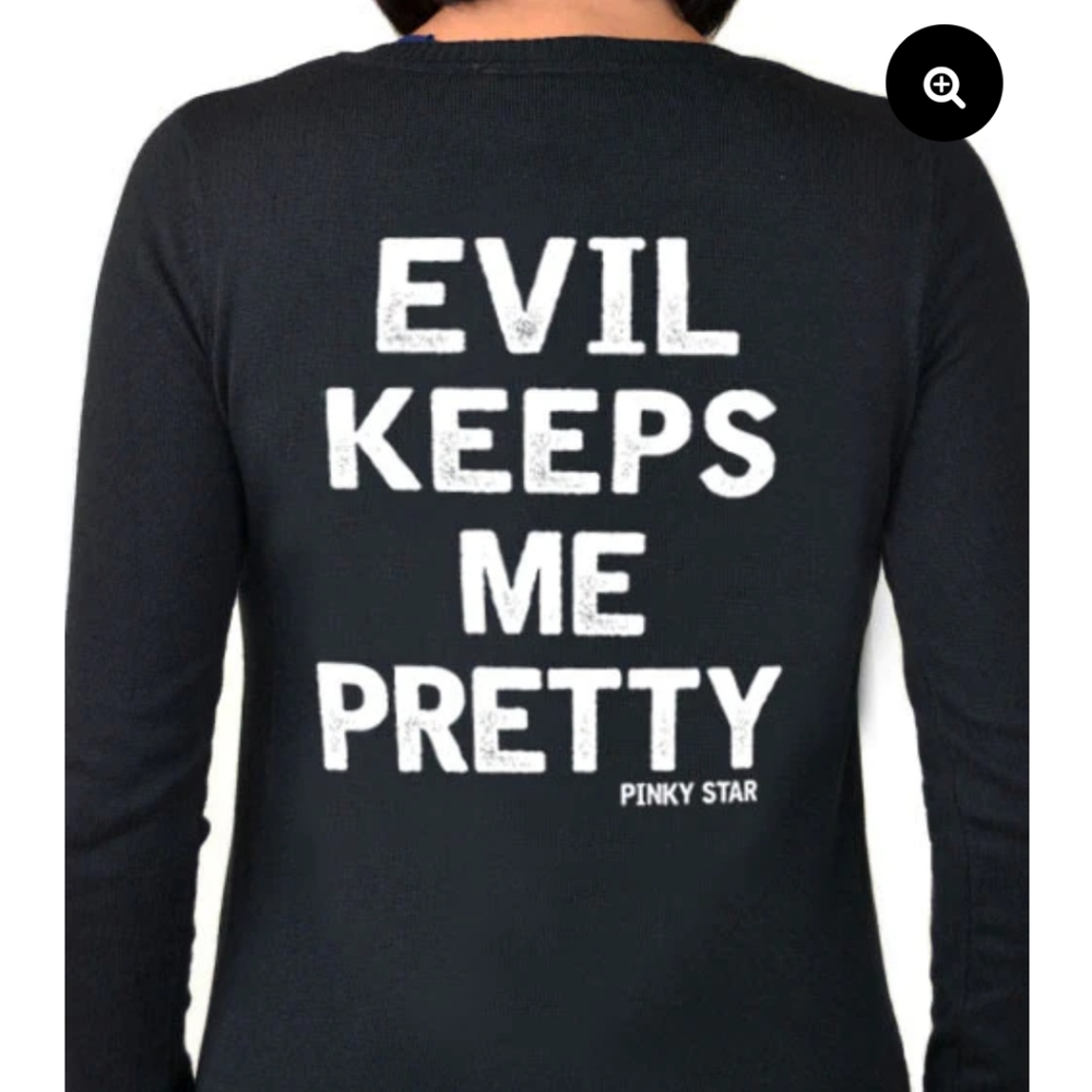 Size Small Pinky Star cardigan Evil keeps me pretty!